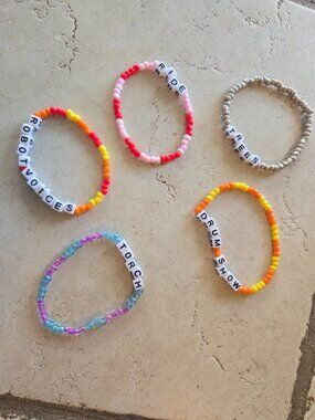 Set of 5 Twenty One Pilots Concert Bracelets - Handmade
